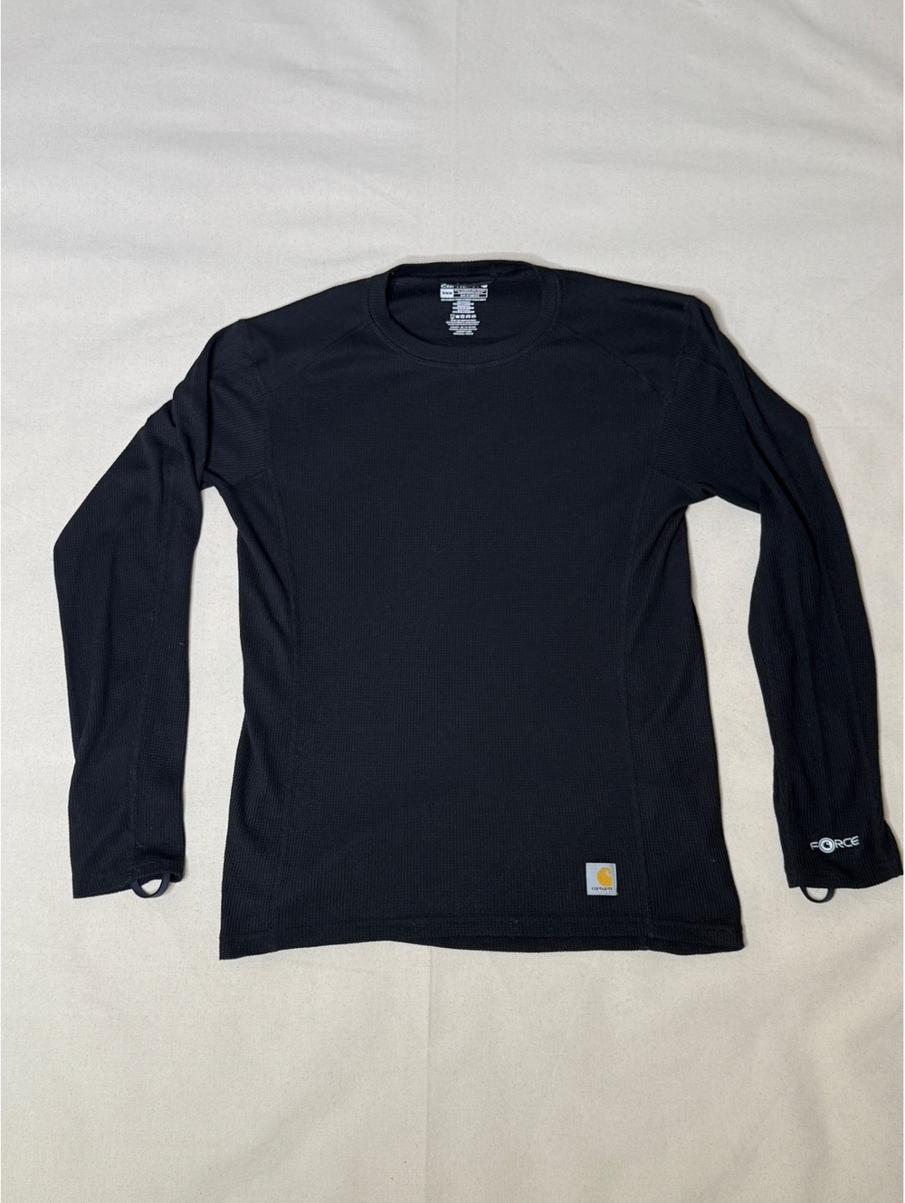 Carhartt Force MBL113 Men’s M Black Midweight Thermal Base Layer Shirt